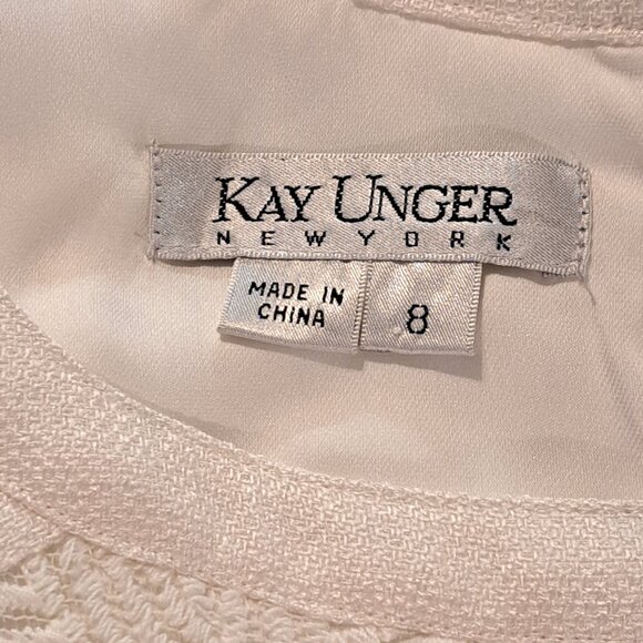 Kay Unger Cream Cap Sleeve Dress - Picture 7 of 7